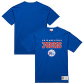 Philadelphia 76ers Hardwood Classics Throw It Back Premium T-Shirt - Royal | Mitchell & Ness outlet