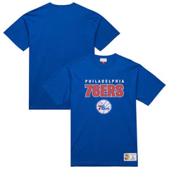 Philadelphia 76ers Hardwood Classics Throw It Back Premium T-Shirt - Royal | Mitchell & Ness outlet