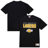 Los Angeles Lakers Hardwood Classics Throw It Back Premium T-Shirt - Black | Mitchell & Ness sale