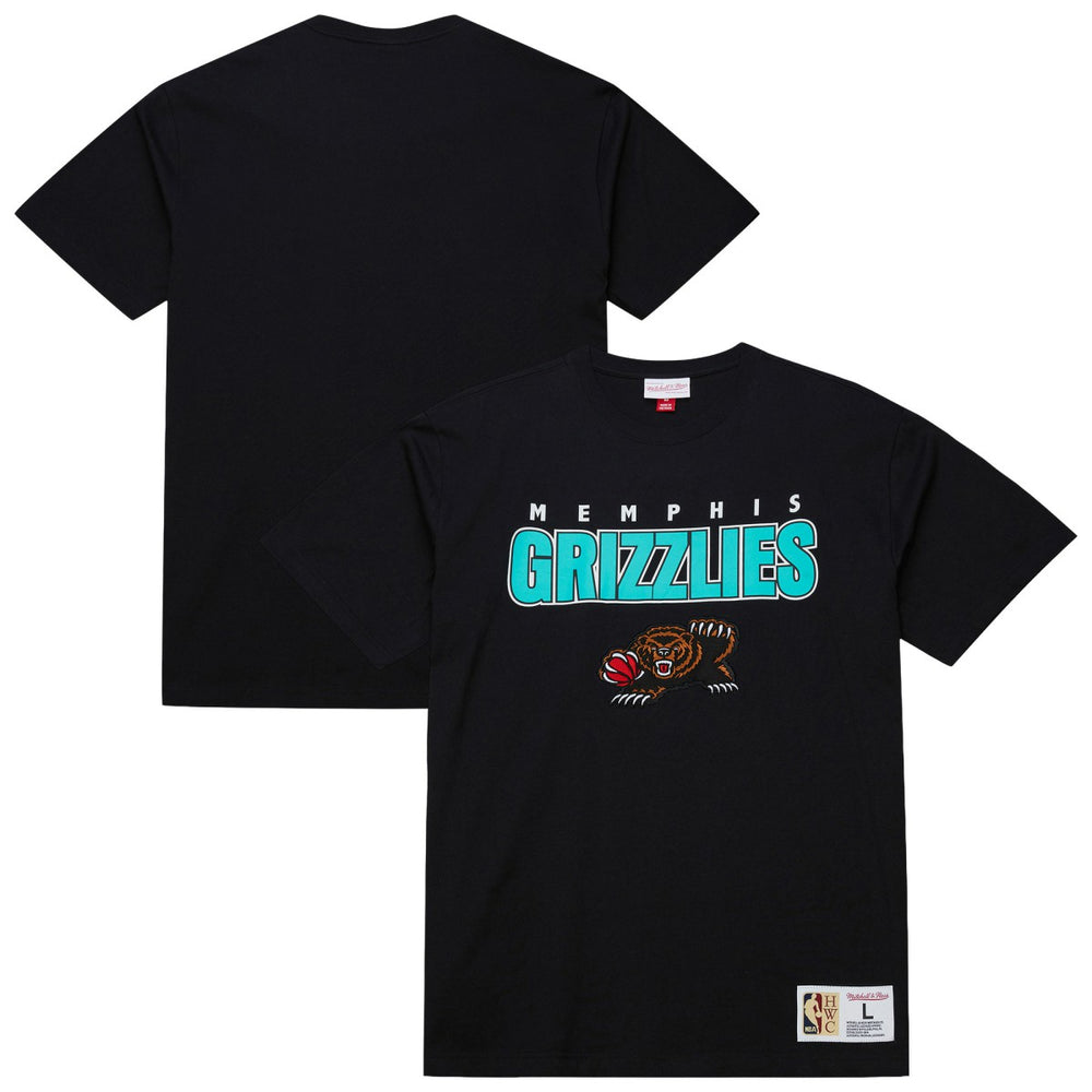 Memphis Grizzlies Hardwood Classics Throw It Back Premium T-Shirt - Black | Mitchell & Ness online