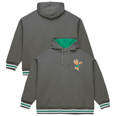 Milwaukee Bucks Throw It Back Quilted Fleece Quarter-Zip Hoodie - Gray | Mitchell & Ness sale