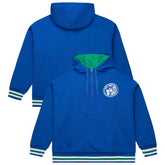 Minnesota Timberwolves Throw It Back Quilted Fleece Quarter-Zip Hoodie - Royal | Mitchell & Ness on sale