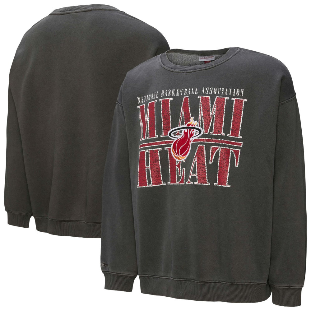Miami Heat NBA Downtown Collection Fleece Sweatshirt - Black | Mitchell & Ness cheap