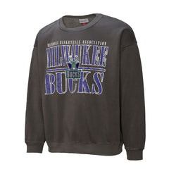 Milwaukee Bucks NBA Downtown Collection Fleece Sweatshirt - Black | Mitchell & Ness for sale