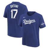 Shohei Ohtani Los Angeles Dodgers Youth 2025 World Series Champions Name & Number T-Shirt - Royal | Nike