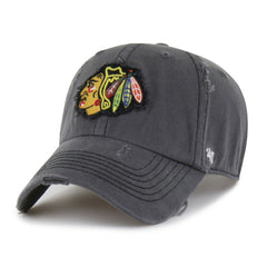 Chicago Blackhawks '47 Weathered Clean Up Adjustable Hat Charcoal