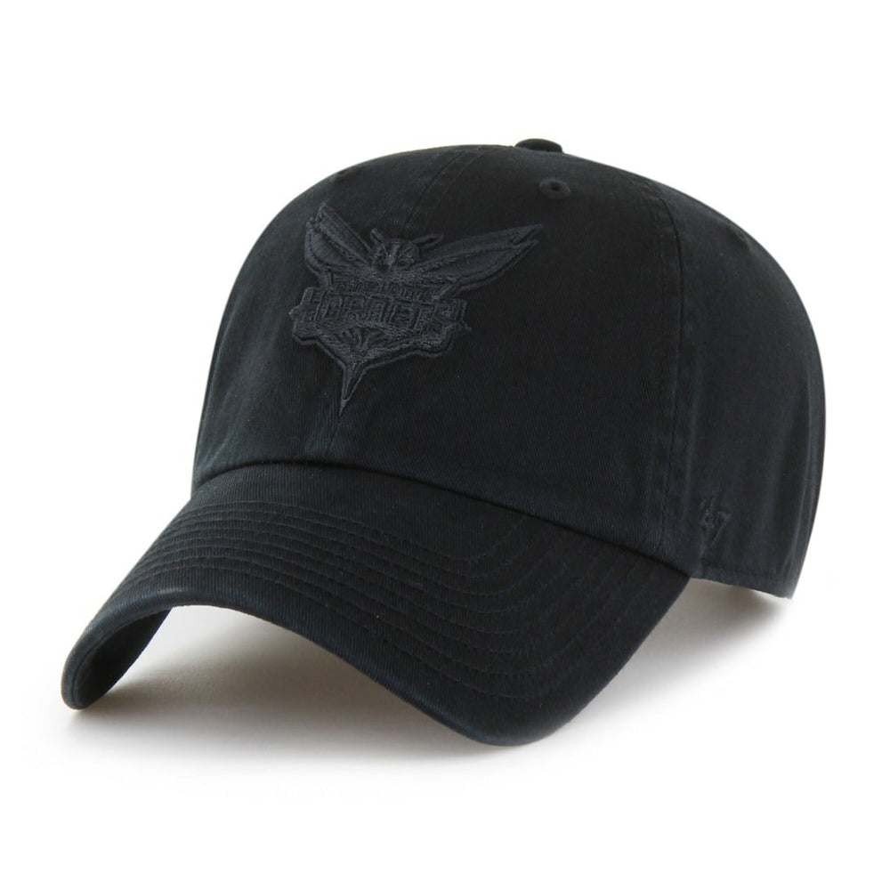 Charlotte Hornets '47 Black on Black Clean Up Adjustable Hat | 47 brand shop