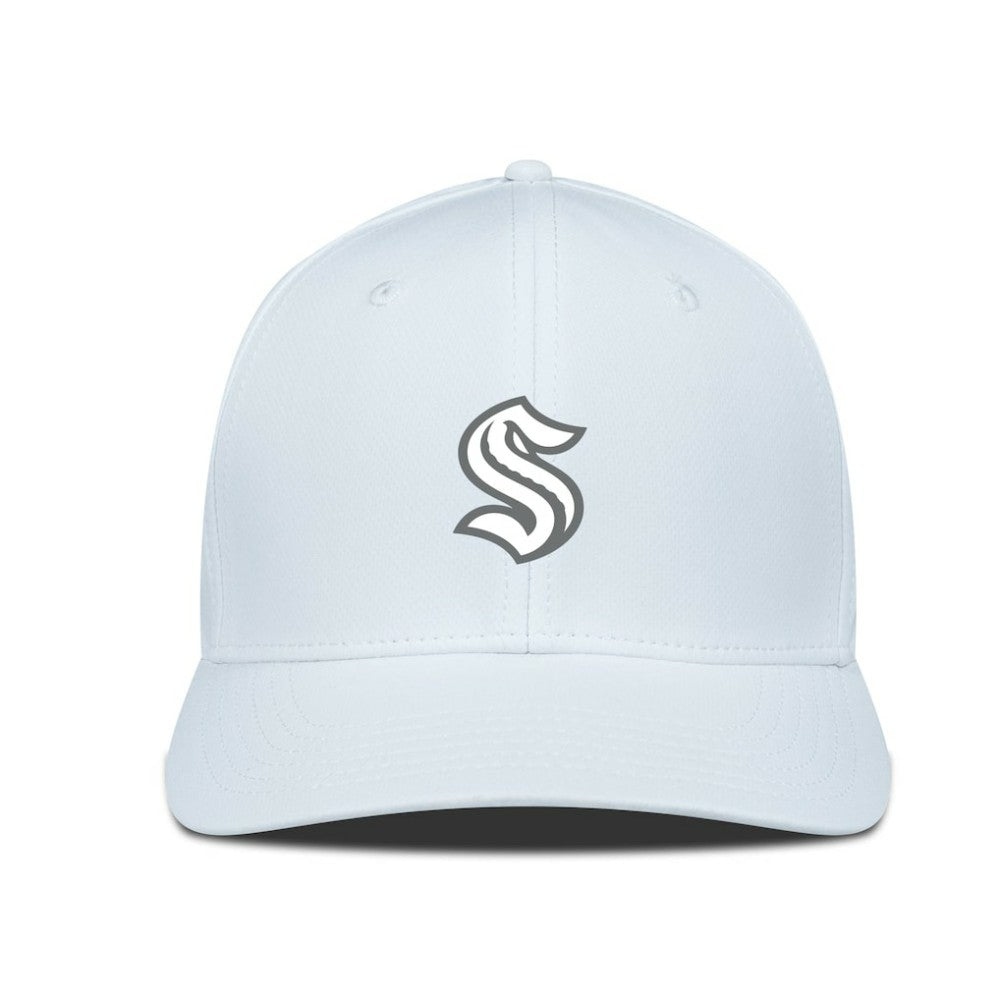 Seattle Kraken Levelwear Rise Slate & Snow Structured Flex Hat White