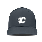 Calgary Flames Levelwear Rise Slate & Snow Structured Flex Hat Charcoal