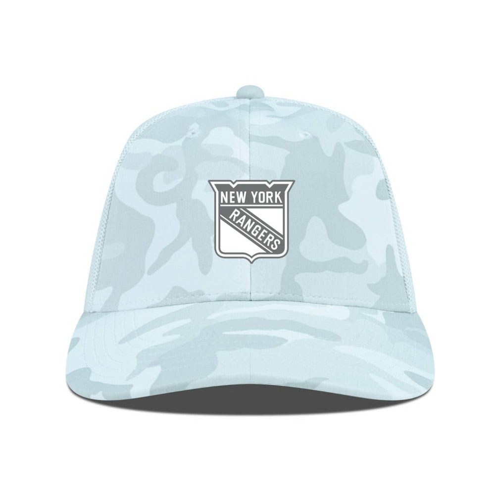 New York Rangers Levelwear Clash Slate & Snow Meshback Flex Hat Camo