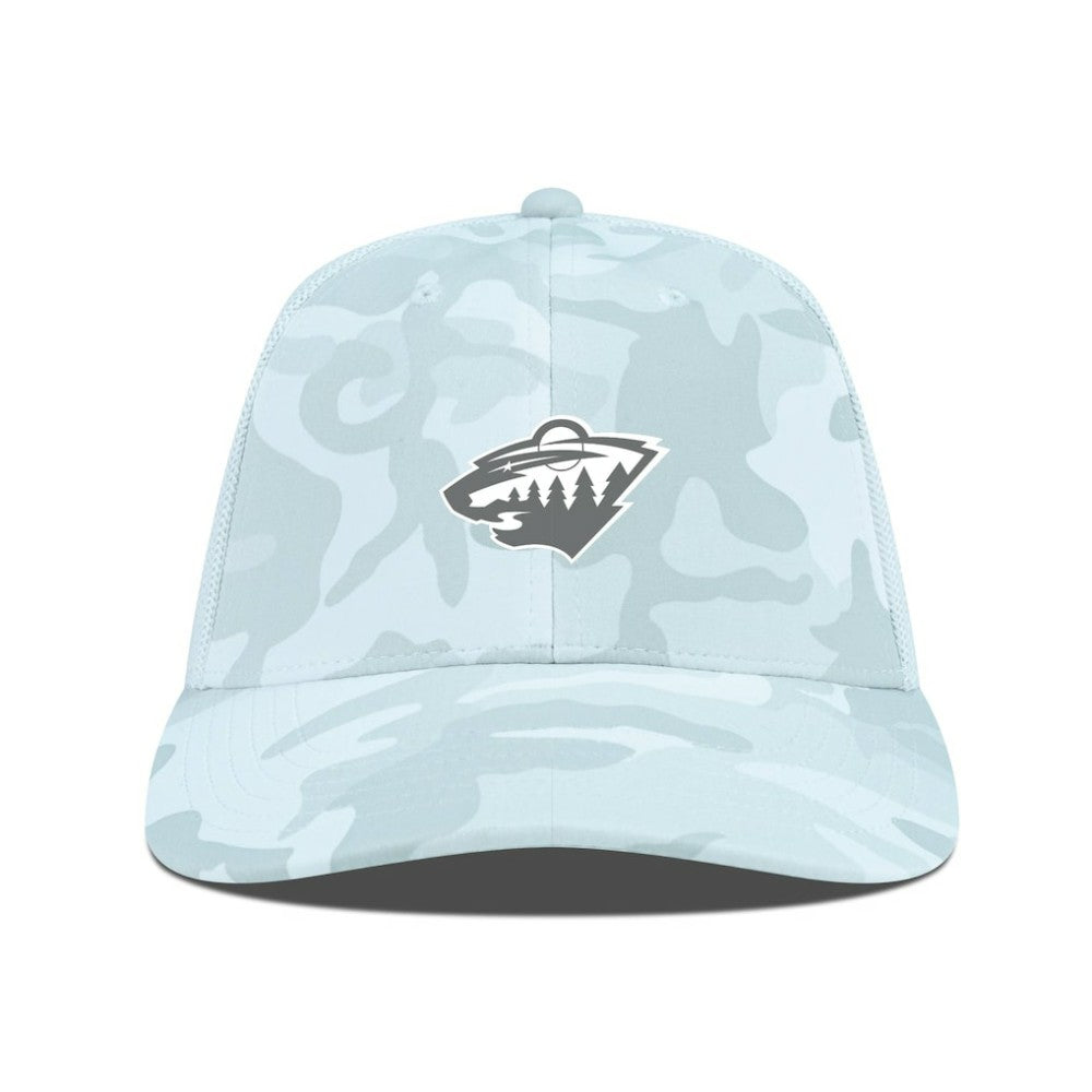 Minnesota Wild Levelwear Clash Slate & Snow Meshback Flex Hat Camo