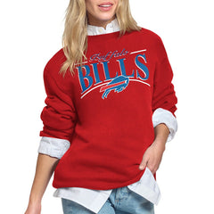 Buffalo Bills Starter Women's Arch Stripe Fleece Sweatshirt - Red online
