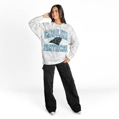 Carolina Panthers Gameday Couture Women's Whiteout Oversized Premium Fleece Sweatshirt - Arctic Camo discount