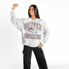 Denver Broncos Gameday Couture Women's Whiteout Oversized Premium Fleece Sweatshirt - Arctic Camo discount