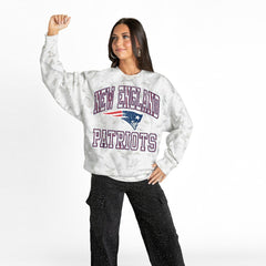 New England Patriots Gameday Couture Women's Whiteout Oversized Premium Fleece Sweatshirt - Arctic Camo cheap