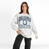 Indianapolis Colts Gameday Couture Women's Whiteout Oversized Premium Fleece Sweatshirt - Arctic Camo sale