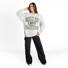 Green Bay Packers Gameday Couture Women's Whiteout Oversized Premium Fleece Sweatshirt - Arctic Camo cheap