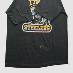 Pittsburgh Steelers Logo 7 80s T-Shirt - Black Vintage cheap