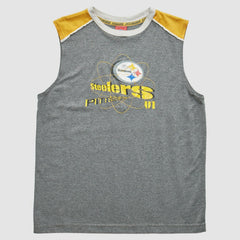 Pittsburgh Steelers NFL 2000s Pullover Tank - Heather Gray Vintage on sale