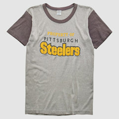 Pittsburgh Steelers Trench 80s T-Shirt - Heather Gray Vintage on sale