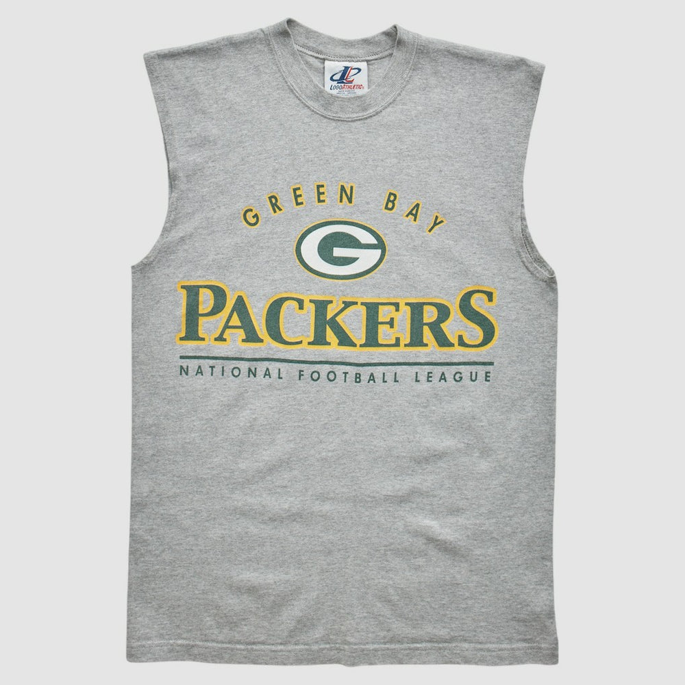 Green Bay Packers Logo Athletic 2000s Tank - Heather Gray Vintage on sale