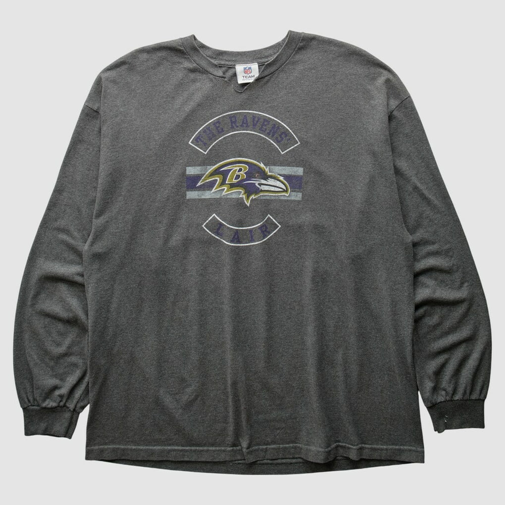 Baltimore Ravens NFL 2010s Long Sleeve T-Shirt - Dark Heather Gray Vintage sale