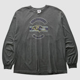 Baltimore Ravens NFL 2010s Long Sleeve T-Shirt - Dark Heather Gray Vintage sale