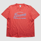 Atlanta Braves Lee Apparel 2000s T-Shirt - Red Vintage