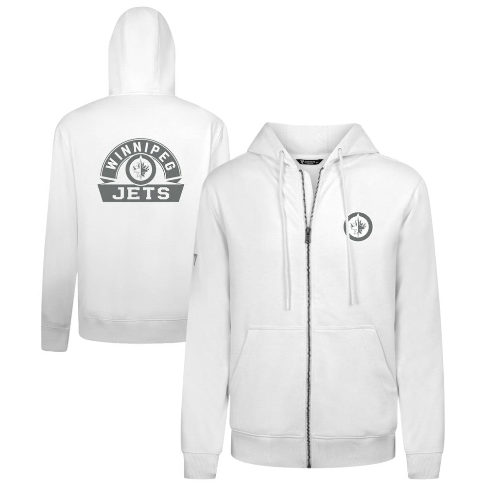 Winnipeg Jets Levelwear Podium Chenille Logo Full-Zip Hoodie White