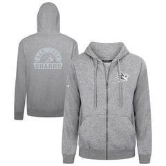 San Jose Sharks Levelwear Podium Chenille Logo Full-Zip Hoodie Gray