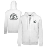 Calgary Flames Levelwear Podium Chenille Logo Full-Zip Hoodie White
