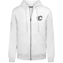 Calgary Flames Levelwear Podium Chenille Logo Full-Zip Hoodie White