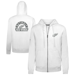 Detroit Red Wings Levelwear Podium Chenille Logo Full-Zip Hoodie White