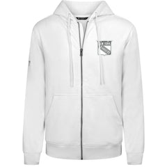 New York Rangers Levelwear Podium Chenille Logo Full-Zip Hoodie White
