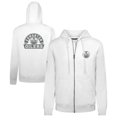 Edmonton Oilers Levelwear Podium Banner Arch Full-Zip Hoodie White