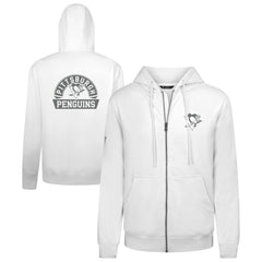 Pittsburgh Penguins Levelwear Podium Banner Arch Full-Zip Hoodie White