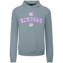 New York Rangers Levelwear Hockey Fights Cancer Mandate Tri-Blend Hoodie Gray