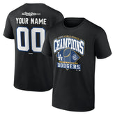 Los Angeles Dodgers 2025 World Series Champions Custom Name & Number T-Shirt - Black