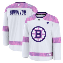 Boston Bruins Fanatics Hockey Fights Cancer Survivor Practice Jersey White