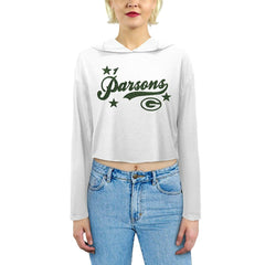 Micah Parsons Green Bay Packers Majestic Threads Women's Glitter Wordmark Hoodie - White cheap