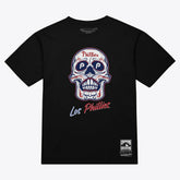 Philadelphia Phillies Women's Sugar Skull Boxy T-Shirt - Black | Mitchell & Ness