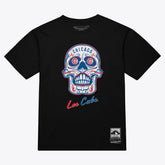 Chicago Cubs Women's Sugar Skull Boxy T-Shirt - Black | Mitchell & Ness