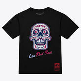 Boston Red Sox Women's Sugar Skull Boxy T-Shirt - Black | Mitchell & Ness