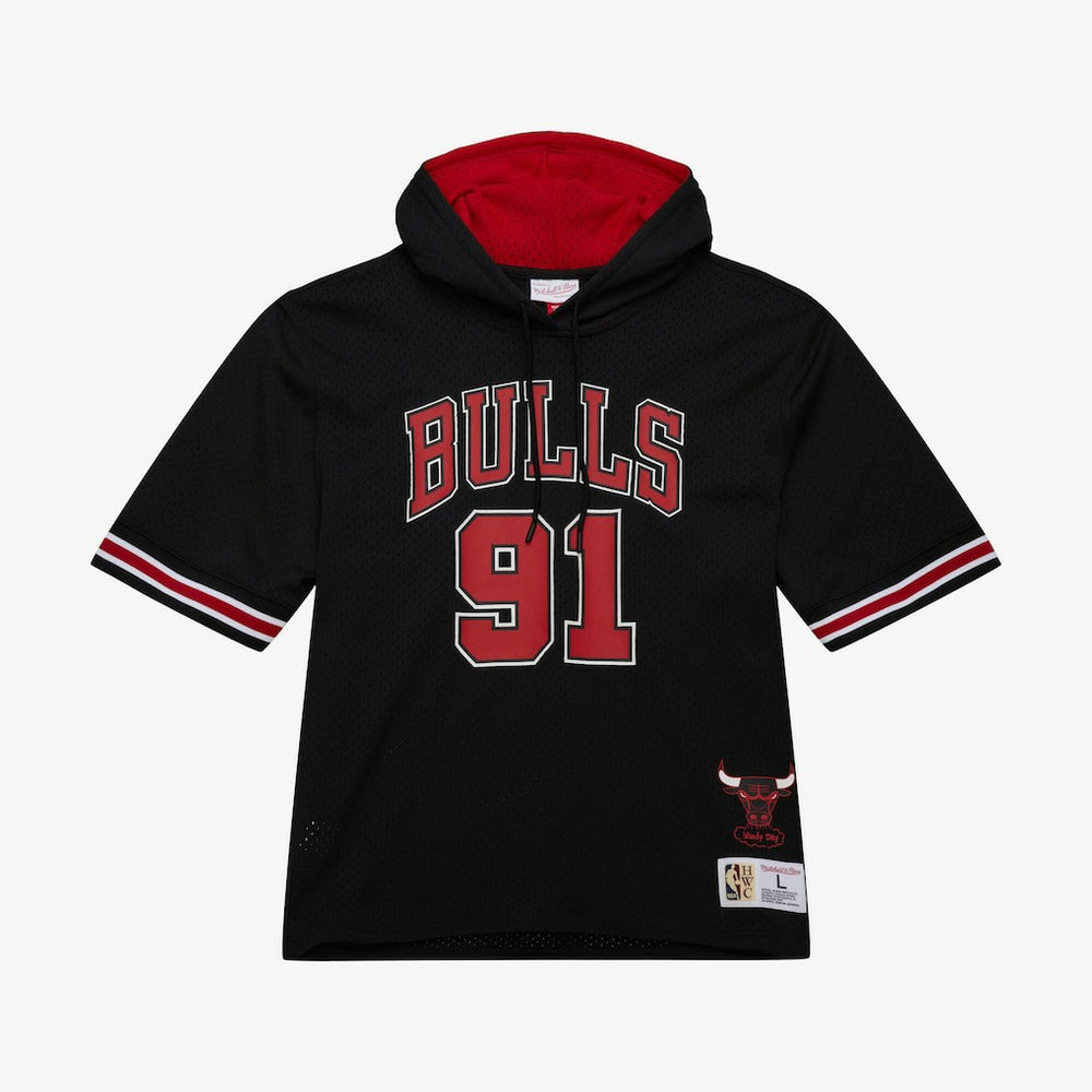 Dennis Rodman Chicago Bulls Mesh Name & Number Short Sleeve Hoodie sale - Black | Mitchell & Ness on sale