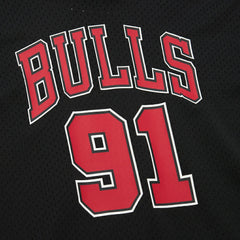 Dennis Rodman Chicago Bulls Mesh Name & Number Short Sleeve Hoodie sale - Black | Mitchell & Ness on sale