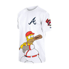 Atlanta Braves MLB x Simpsons Homer Wonderbat T-Shirt - White | New Era