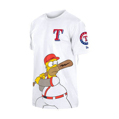 Texas Rangers MLB x Simpsons Homer Wonderbat T-Shirt - White | New Era