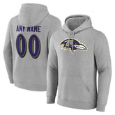 Baltimore Ravens Team Authentic Personalized Name & Number Hoodie - Gray online