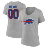 Buffalo Bills Women's Team Authentic Personalized Name & Number V-Neck T-Shirt - Gray on sale