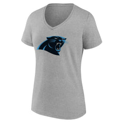 Carolina Panthers Women's Team Authentic Personalized Name & Number V-Neck T-Shirt - Gray on sale